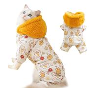 Vêtements d'hiver pour chats, sweat à capuche pour chats sans poils - Sweat à capuche d'hiver pour chien - Vêtements d'hiver confortables avec motif animal pour jouer, courir et par temps froid