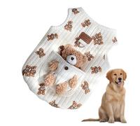 Vêtements d'hiver pour chien, manteau coupe-vent pour chien et chat avec anneau en D, manteau en coton pour temps froid, motif ours mignon pour chiens de petite et moyenne taille en automne et hiver