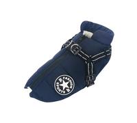 Vêtements d'hiver pour chiens de petite taille, veste en polaire chaude imperméable avec harnais, costume pour chihuahua, bleu marine, taille S