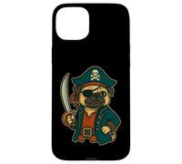 Vêtements drôles pour Amoureux des Chiens Pirate Pug Graphic Coque pour iPhone 15 Plus