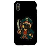 Vêtements drôles pour Amoureux des Chiens Pirate Pug Graphic Coque pour iPhone X/XS