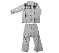 Vêtements Épais For Patients Alités Avec Double Fermeture Éclair Latérale, Pyjama Doux À Manches Longues Et Blouse D'hôpital For Un Confort Optimal(Black,M)