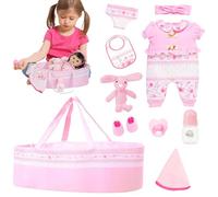 Vêtements et Accessoires de poupée de 18 Pouces avec couffin, Accessoires poupée en Tissu Doux et sûr pour bébés, Ensemble Jeu Simulation, Non