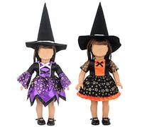 Vêtements et Accessoires de poupée de 18 Pouces Comprenant Un Chapeau, Une Robe et des Chaussures. Jolis vêtements poupée pour poupées 18 Pouces, Costumes d'halloween, 2 Ensembles (Non inc