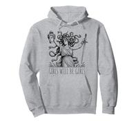 Vêtements féministes Vintage Girl Will Be Girls Medusa pour Femmes Sweat à Capuche