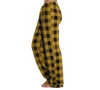 Vêtements Femme Hiver Pyjama Hiver Chaud Vêtements Pièces Bas Pyjama a Carreaux Coton Baggy Pantalon Bleu Marine Large Enceinte Elastique Pantalon Femme Jaune terreux M