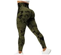 Vêtements Femme Pantalon Bleu Leggings pour Femmes Entraînement Froncé Legging Sans Couture Butt Lift Booty Lifting Leggings Pantalon de Yoga Taille Haute Femme Pantalon Viscose, Vert armée., L