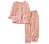 Vêtements For Patients Alités, Doublure Polaire Épaisse, Vêtements Avec Fermeture Éclair, Adaptés Aux Soins Post-opératoires Et Aux Paralysies Liées À Une Fracture(Pink,XL)