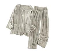 Vêtements For Patients Alités Entièrement Ouverts, Pyjamas For Patients À Manches Longues, Vêtements De Rééducation Adaptés Aux Soins Des Personnes Âgées/handicap(Grey,XL)