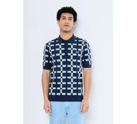 Vêtements Fred Perry GEOMETRIC JACQUARD KNIT SHIRT pour Accessoires XXL Bleu