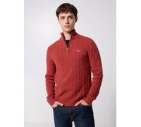 Vêtements GANT Lambswool Cable Half Zip pour Homme M Orange
