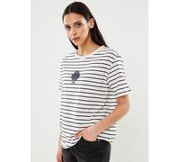 Vêtements GANT Rel Striped Monogram Ss T-Shirt pour Accessoires S Blanc