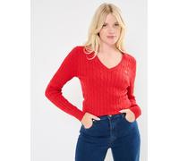 Vêtements GANT Stretch Cotton Cable V-Neck pour Femme M Rouge
