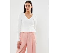Vêtements GANT Stretch Cotton Cable V-Neck pour Femme S Blanc