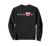 Vêtements Georgian Heartbeat en forme de cœur avec drapeau de la Géorgie Sweatshirt