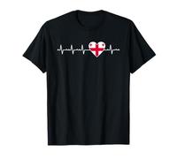 Vêtements Georgian Heartbeat en forme de cœur avec drapeau de la Géorgie T-Shirt