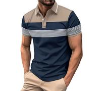 Vêtements Homme Kaki 3XL Oversized Polo Golf Securite Manches Courtes Mode T-Shirt Personnalisé Col Mao Polo Sport Tee Shirt Homme Marque rayé Vente Flash du Jour Et Soldes Kaki 3XL