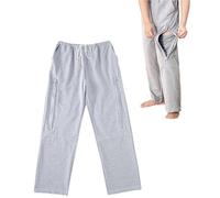 Vêtements Hommes Alités Avec Fermeture Éclair, For La Rééducation Après Une Fracture, For Les Personnes Âgées Et Les Femmes En Situation De Handicap Nécessitant Un Alitement Prolongé(Grey,XL)