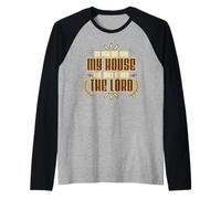 Vêtements israélites hébreux noirs Ma maison servira le Seigneur Manche Raglan