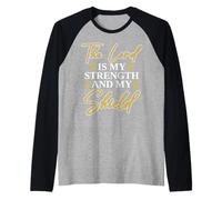 Vêtements israélites hébreux noirs Seigneur ma force et bouclier Manche Raglan