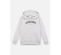 JACK & JONES Jjecaleb Varsity Sweat Hood Sn Jnr Garçon Sweatshirt à capuche, White Melange/Fit:loose, 152
