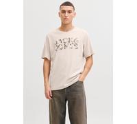 JACK & JONES T-Shirt avec Logo Jjejeff SS Sn, Beige Clair, M