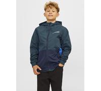 JACK&JONES JUNIOR JJERUSH Hood Bomber Noos JNR Veste, Magical Forest/Detail:Navy Blazer/Nautical Blue Blocking, 164 Garçon