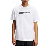 Karl Lagerfeld Jeans, Homme, T-Shirt À Manches Courtes Avec Logo Essentiel, Coupe Régulière, Blanc, M