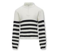 Vêtements Kids Only Kogfranca Half Zip L/S Stripe Knt Noos pour Enfant 11 - 12A Blanc