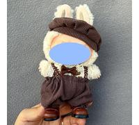 Vêtements laabu en peluche pour fête assise, deux ou trois générations de jupe de rechange, convient pour 17 cm, uniquement vêtements, chaussures non incluses (Master Cookie (chapeau + t-shirt +