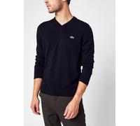 Vêtements Lacoste Pull Col V En Coton Biologique Uni Croco pour Accessoires S Noir