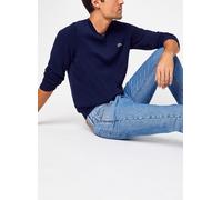 Vêtements Lacoste Pull Col V En Coton Biologique Uni Croco pour Homme L Bleu