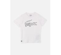 Vêtements Lacoste Script Croc Graphic Tee pour Enfant 10A Blanc