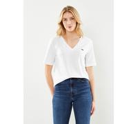 T-shirt Lacoste V Neck Logo manche courte blanc femme - 34