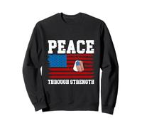 Vêtements militaires patriotiques pour la paix par la force Sweatshirt