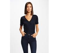 T-shirt manches courtes avec col en V marine MARINE M