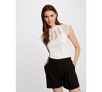 Morgan T-Shirt Manches Courtes à Dentelle Off White XL