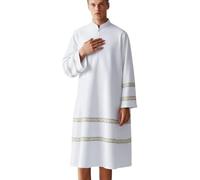 Vêtements musulmans pour hommes, robe de prêtre, caftan musulman, robe abaya, robe arabe col montant de prière pour l'Aïd, vêtements catholiques pour hommes soutanes, robes islamiques du Moyen-Orient