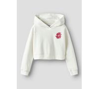 Vêtements Name it Nkfkory Ls Crop Boxy Swe Wh Bru Ps Noos pour Enfant 7A - 8A Blanc