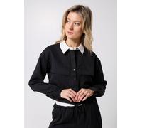 Vêtements Noisy May NMDALLAS L/S CROP PINSTRIPE SHIRT FWD pour Femme L Noir