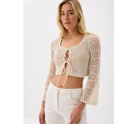 Vêtements Noisy May NMGIANNA LS CROP KNIT CARDIGAN FWD pour Femme L Beige