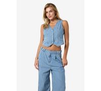 Vêtements Noisy May NMHERA SL SLIM PINSTRIPED VEST BS008MB pour Femme M Bleu