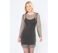 Vêtements Noisy May NMMYNTE L/S SIMILI SHORT DRESS WVN pour Femme L Noir