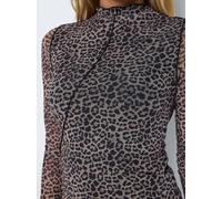 Vêtements Noisy May NMSTEFFI LS HIGH NECK MESH TOP JRS pour Femme L Marron