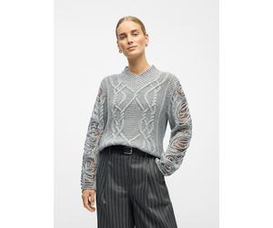 Vêtements OBJECT Objelisse Knit L/S Re Pullover 141 pour S Gris