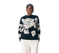 Vêtements OBJECT Objray Lo L/S Knit Pullover Aop Noos pour S Noir