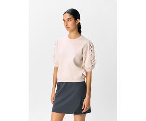 Vêtements OBJECT Objyuki S/S Re Knit Pullover Noos pour Femme M Blanc