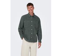 Vêtements Only & Sons ONSALP RLX 2PKT WASHD CORD LS SHIRT NOOS pour Accessoires L Vert