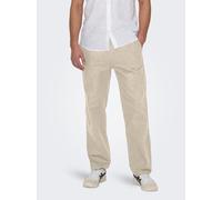 Only & Sons Pantalon ONSSINUS LOOSE 0007 COT LIN NOOS – Coupe ample, coton-lin – XL Gris