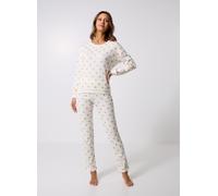 Petit Bateau Pyjama Femme en Coton imprimé cœurs dorés